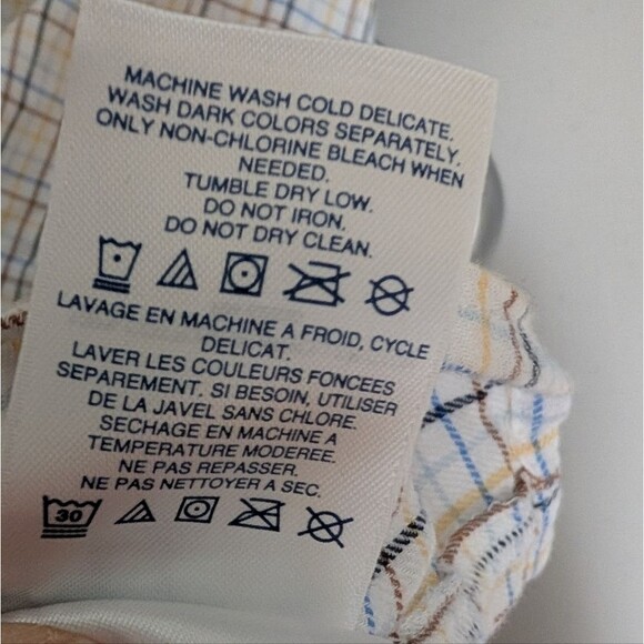 Lands' End 100% cotton plaid light flannel top size 2X split neck checkered plus - Picture 7 of 12